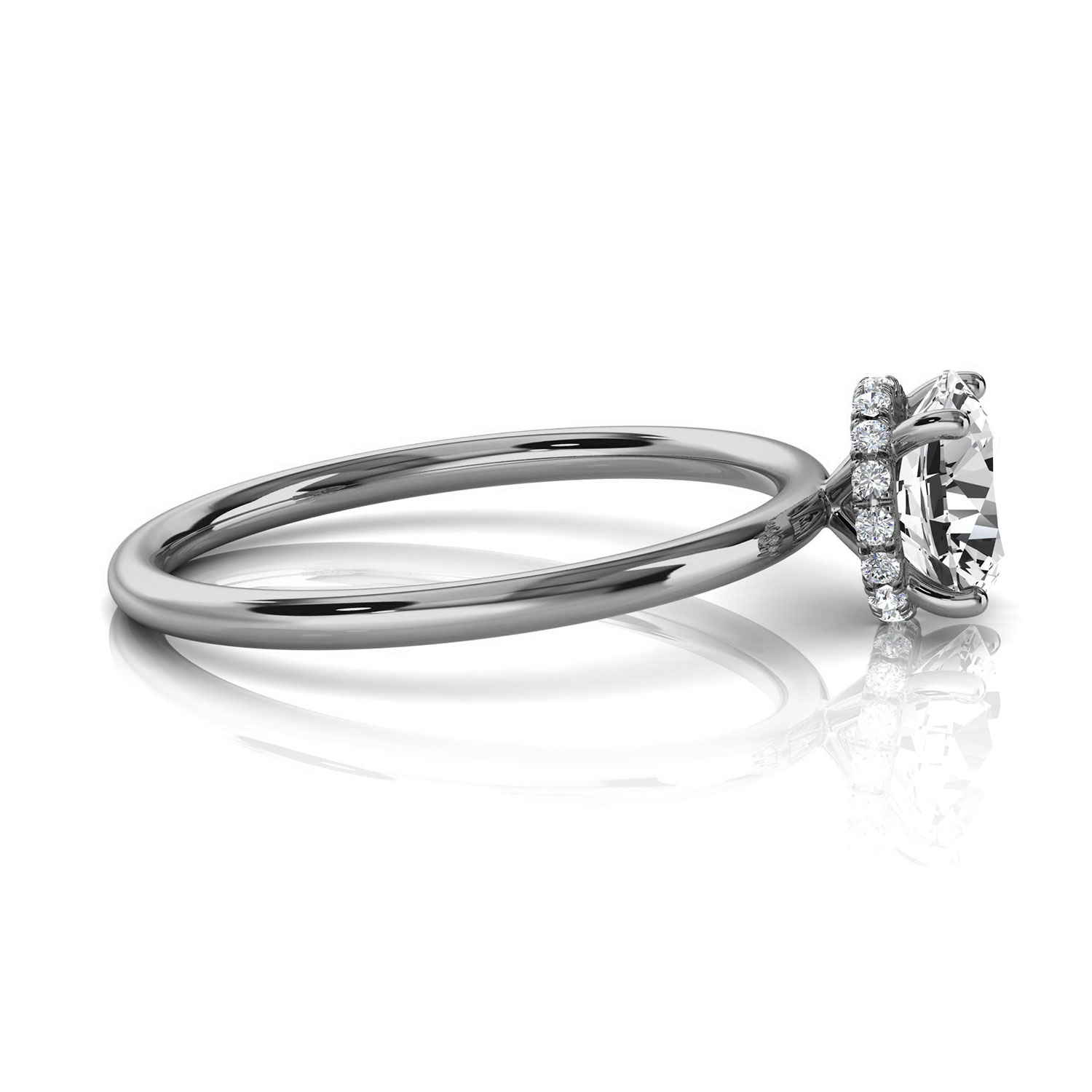 14K White Gold Leaz Hidden Halo Lab Grown Diamond Ring (1/6 ct.tw)